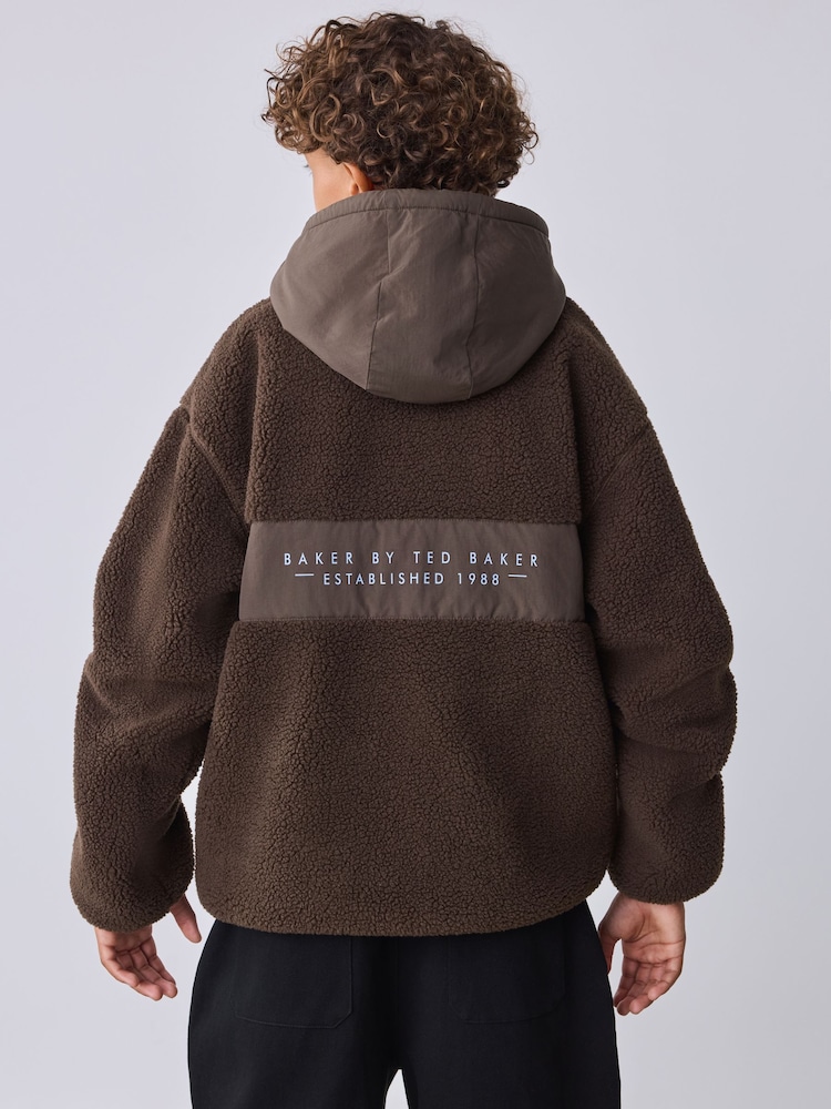 Baker by Ted Baker Brown Funnel Neck Fleece - Image 2 of 12 Baker by Ted Baker Brown Funnel Neck Fleece - Image 2 of 12