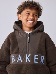 Baker by Ted Baker Brown Funnel Neck Fleece - Image 6 of 12