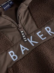 Baker by Ted Baker Brown Funnel Neck Fleece - Image 9 of 12