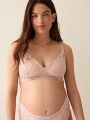 Blush Pink Padded Non Wire Comfort Lace Maternity & Nursing Bra - Image 3 of 8