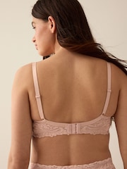 Blush Pink Padded Non Wire Comfort Lace Maternity & Nursing Bra - Image 4 of 8