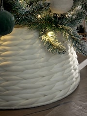 White Chunky Knit Tree Skirt - Image 2 of 3