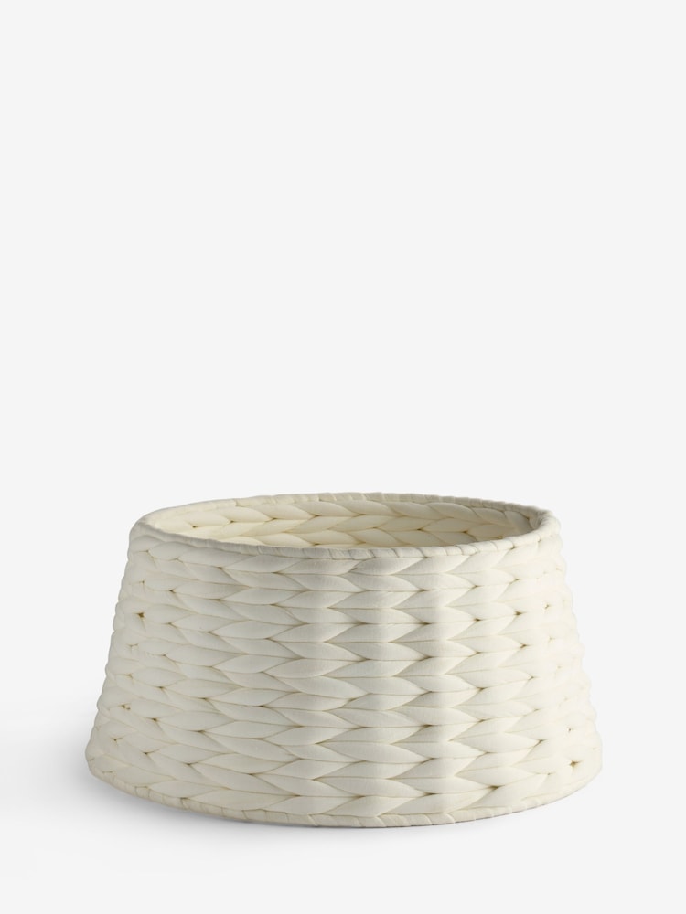 White Chunky Knit Tree Skirt - Image 3 of 3