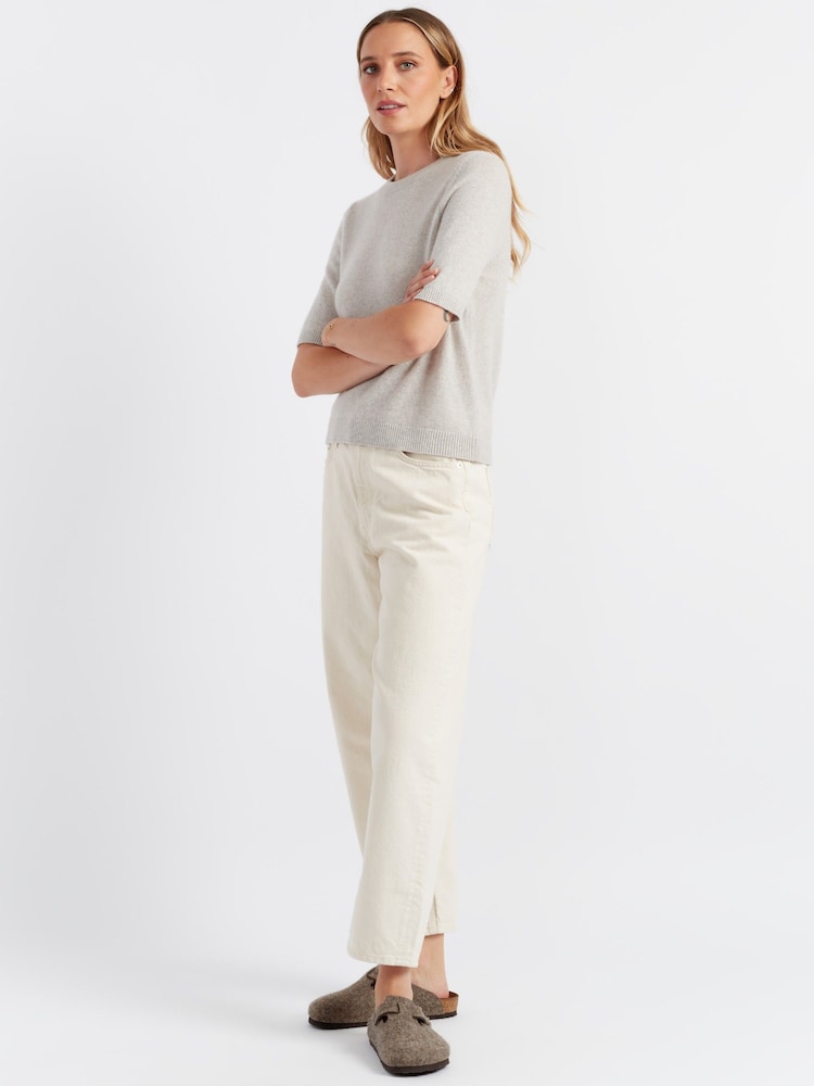 Chinti & Parker Taupe Cloud Cashmere T-Shirt - Image 1 of 3
