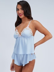 Boux Avenue Blue Nyra Satin Cami Set - Image 3 of 4