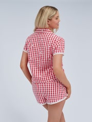 Boux Avenue Red Gingham Cotton Short Pyjamas Set - Image 3 of 6