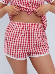 Boux Avenue Red Gingham Cotton Short Pyjamas Set - Image 5 of 6