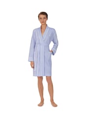 Lauren Ralph Lauren Blue Cotton Kimono Wrap Robes - Image 1 of 3