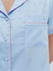 Boux Avenue Blue Bow Satin Short Pyjamas Set - Image 5 of 6