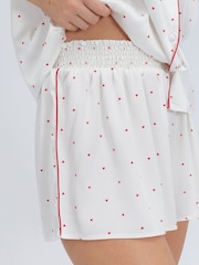 Boux Avenue White Heart Satin Short Pyjamas Set - Image 5 of 6