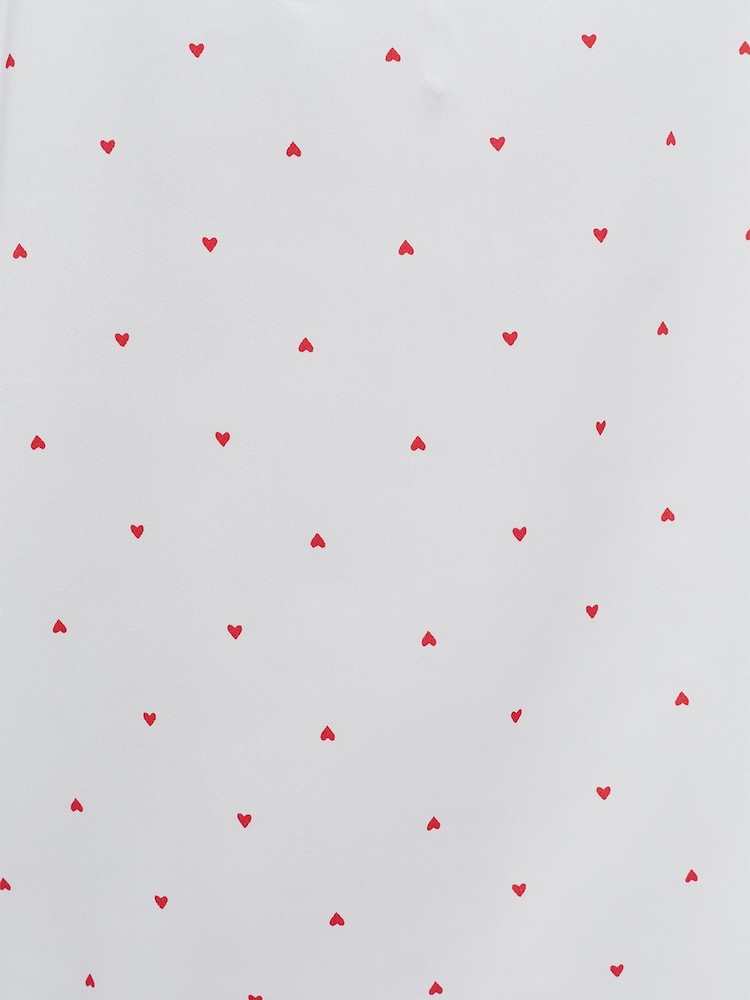 Boux Avenue White Heart Satin Short Pyjamas Set - Image 6 of 6