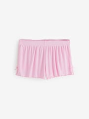 Boux Avenue Pink Rib Bow Trim Short Pyjamas Set - Image 9 of 9