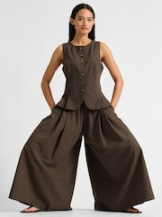 Chocolate Gingham Culottes - Image 2 of 5