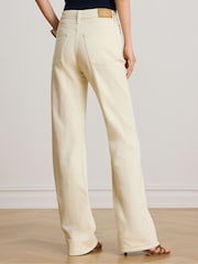 Lauren Ralph Lauren Cream Wash Slim Bootcut High Waisted Jeans - Image 2 of 6