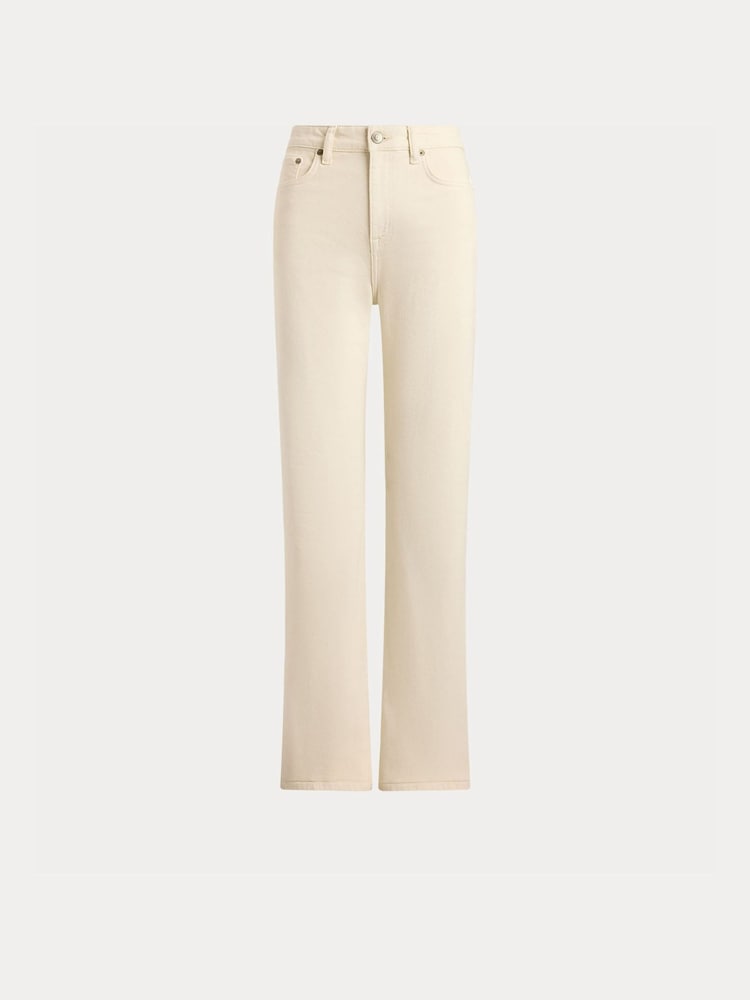 Lauren Ralph Lauren Cream Wash Slim Bootcut High Waisted Jeans - Image 6 of 6