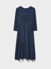 Crew Clothing Blue Ella 3/4 Length Sleeve Tea Dress - Image 5 of 5