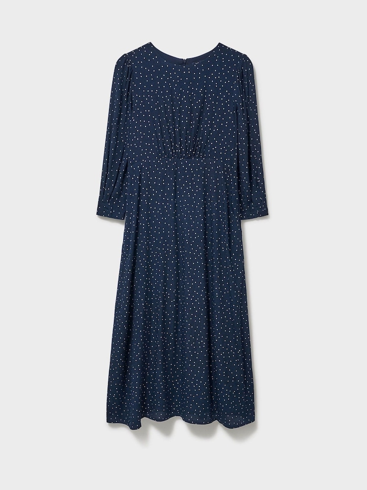 Crew Clothing Blue Ella 3/4 Length Sleeve Tea Dress - Image 5 of 5 Crew Clothing Blue Ella 3/4 Length Sleeve Tea Dress - Image 5 of 5