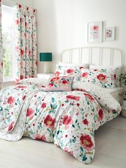 Dreams & Drapes Red Abstract Poppy Easy Care Duvet Cover Set - Image 5 of 5