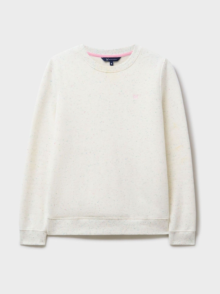 Crew Clothing White Nepp Crew Neck Sweatshirt - Image 6 of 6