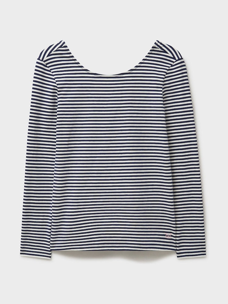 Crew Clothing Blue Ballet Back Cotton Modal Jersey Top - Image 5 of 5