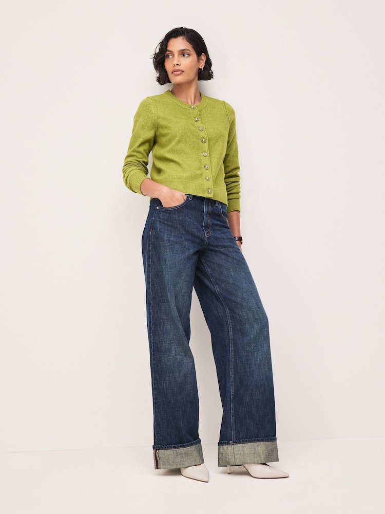 Lime Green Supersoft Crew Neck Long Sleeve Cardigan - Image 2 of 8 Lime Green Supersoft Crew Neck Long Sleeve Cardigan - Image 2 of 8
