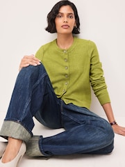 Lime Green Supersoft Crew Neck Long Sleeve Cardigan - Image 3 of 8