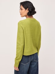 Lime Green Supersoft Crew Neck Long Sleeve Cardigan - Image 4 of 8