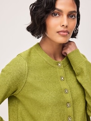 Lime Green Supersoft Crew Neck Long Sleeve Cardigan - Image 5 of 8