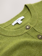Lime Green Supersoft Crew Neck Long Sleeve Cardigan - Image 7 of 8