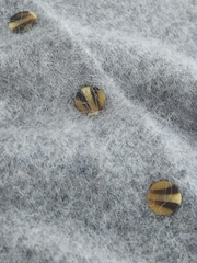Grey Marl Knitted Collar Cardigan With Wool - Image 10 of 10