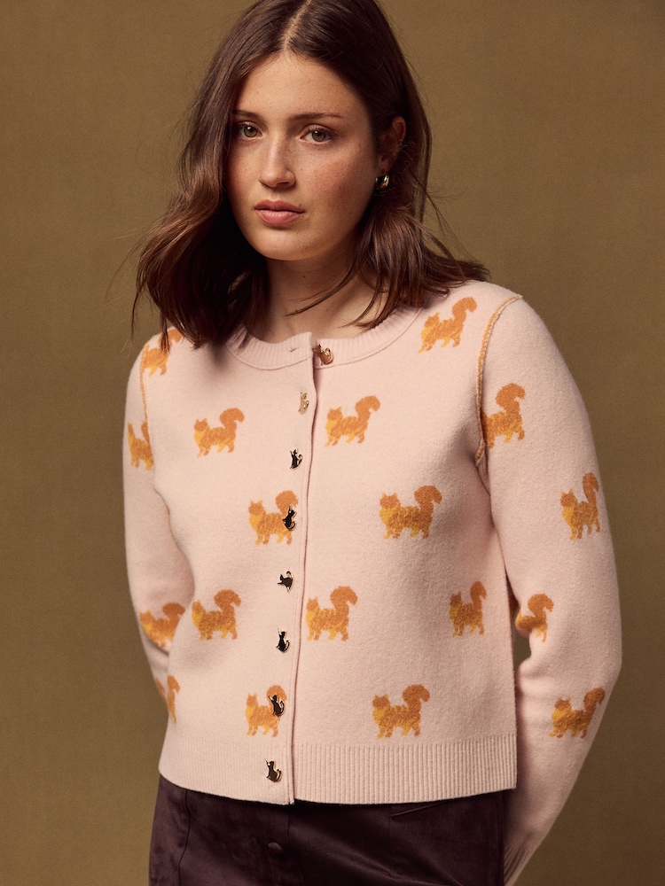 Pink Cats Supersoft Crew Neck Long Sleeve Cardigan - Image 2 of 7