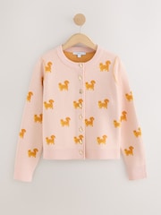 Pink Cats Supersoft Crew Neck Long Sleeve Cardigan - Image 5 of 7