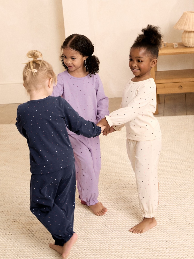 Lilac Purple Jogger Pyjamas 3 Pack (9mths-12yrs) - Image 1 of 11