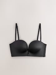 Black High Shine Microfibre Non-Wire Strapless & Multiway Bandeau Bra - Image 4 of 6