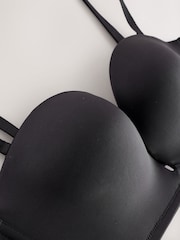 Black High Shine Microfibre Non-Wire Strapless & Multiway Bandeau Bra - Image 5 of 6