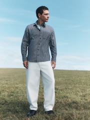 Blue Micro Check Long Sleeve Shirt - Image 2 of 9