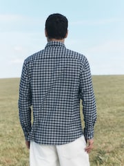 Blue Micro Check Long Sleeve Shirt - Image 4 of 9