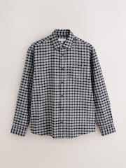 Blue Micro Check Long Sleeve Shirt - Image 6 of 9