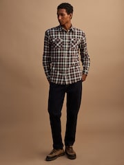 Chocolate Brown Western Styling Check Long Sleeve Shirt - Image 2 of 8