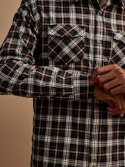 Chocolate Brown Western Styling Check Long Sleeve Shirt - Image 5 of 8
