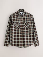 Chocolate Brown Western Styling Check Long Sleeve Shirt - Image 6 of 8