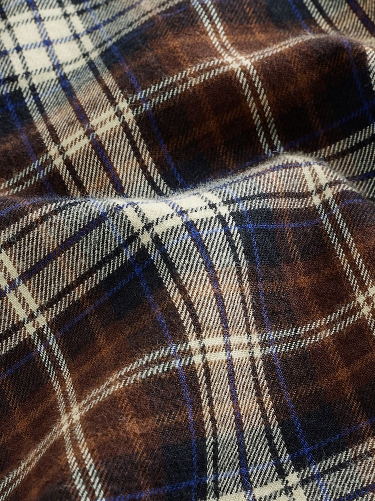 Chocolate Brown Western Styling Check Long Sleeve Shirt - Image 8 of 8