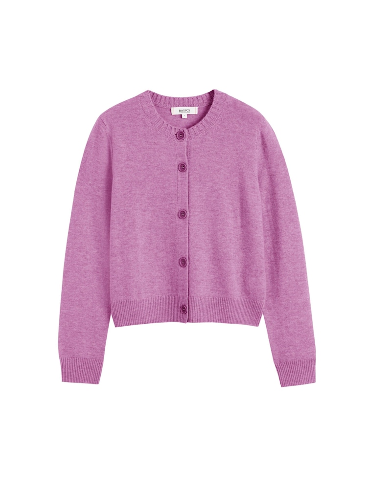 Chinti & Parker Purple Wool Cashmere Crew Neck Cardigan - Image 4 of 4