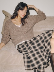 Neutral Neppy Lace Vest Layer Jumper - Image 3 of 8