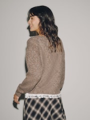 Neutral Neppy Lace Vest Layer Jumper - Image 4 of 8