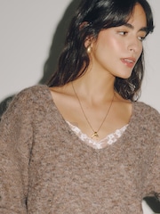 Neutral Neppy Lace Vest Layer Jumper - Image 5 of 8
