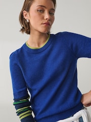 Navy/Green Stripe Knitted Long Sleeve Layer Top - Image 4 of 7