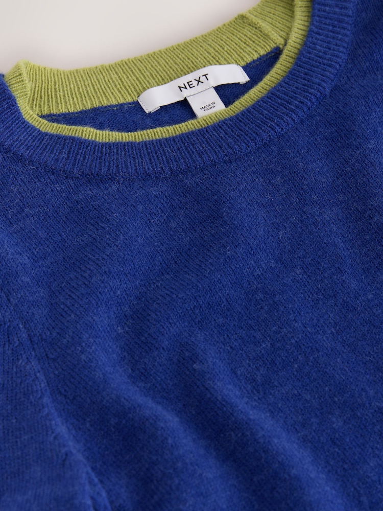 Navy/Green Stripe Knitted Long Sleeve Layer Top - Image 7 of 7