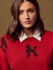 Red Poodle Supersoft Crew Neck Shirt Layer Jumper - Image 4 of 7