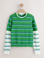 Green/White Stripe Knitted Long Sleeve Layer Top - Image 7 of 9